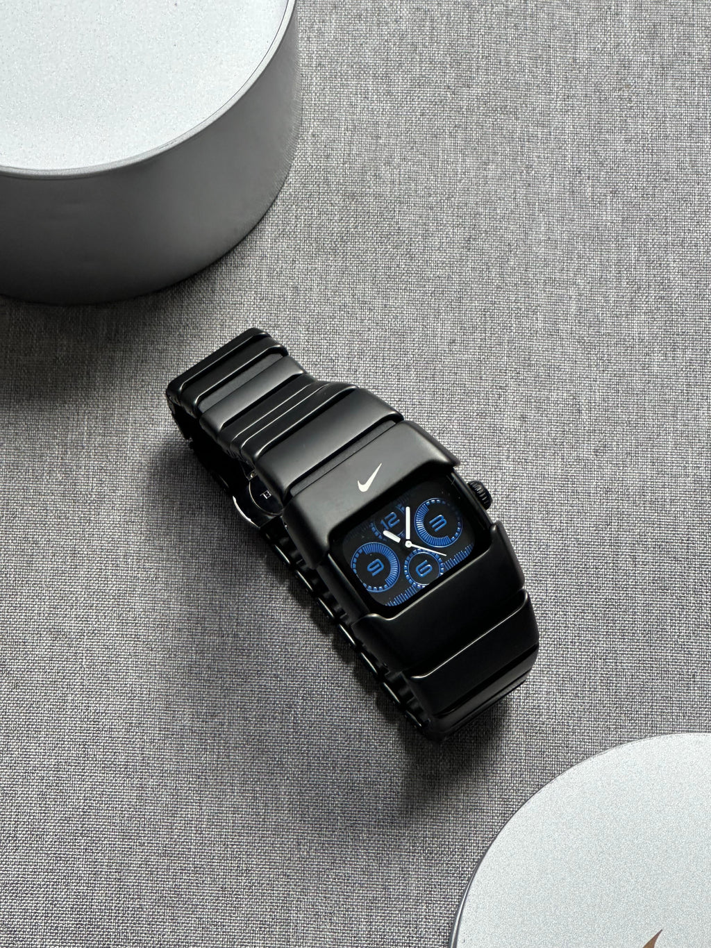 Nike D-Line Matte Black Analogue Watch with Blue Dial | Rare Collectible | Unisex Retro Sports Timepiece