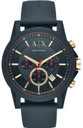 Armani Exchange Outerbanks AX1335 Men's Chronograph Watch – Blue Dial with Blue Silicone Strap