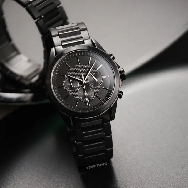 Armani Exchange Drexler AX2601 Men's Chronograph Watch – Black Dial with Black Stainless Steel Strap
