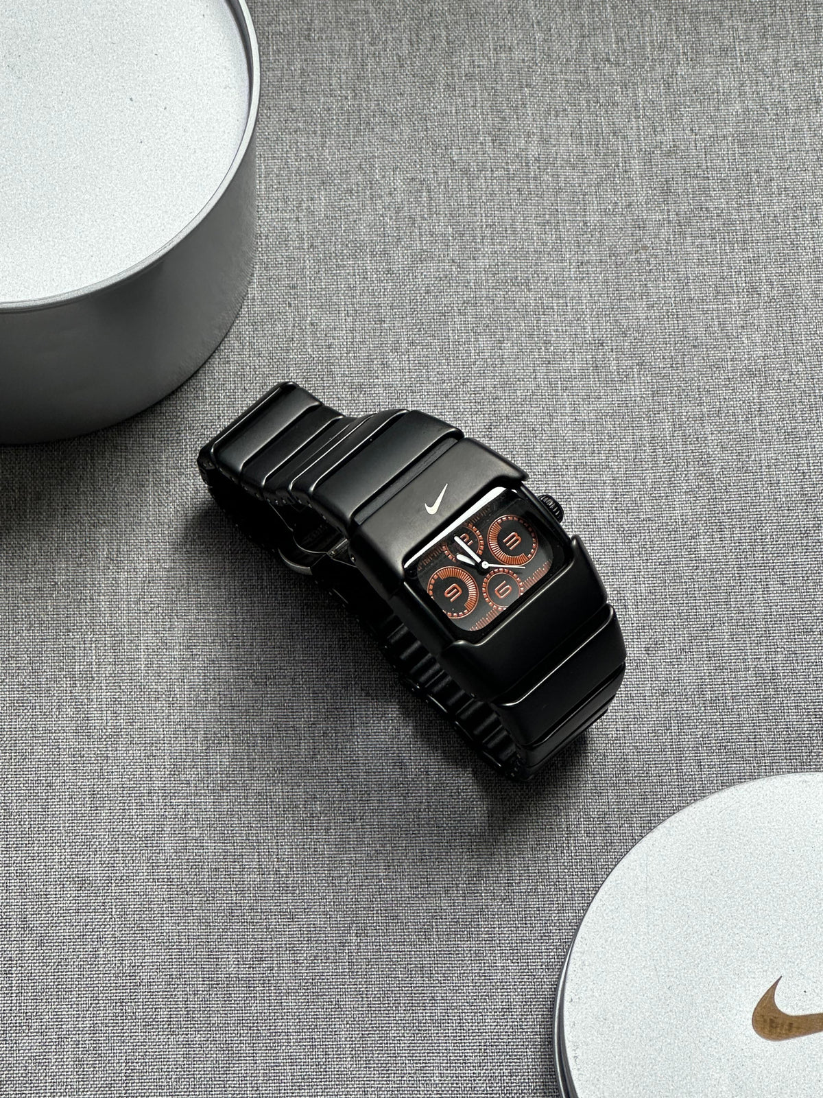 Nike D-Line Matte Black Analogue Watch with Orange Dial | Rare Collectible | Unisex Retro Sports Timepiece