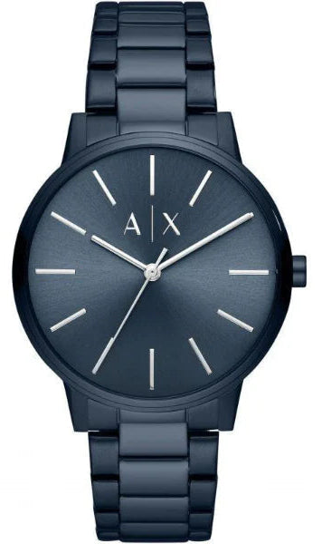 Armani Exchange Cayde AX2702 Men's Analog Watch – Blue Dial with Matching Blue Stainless Steel Strap