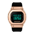 SANDA 9006 LED Digital Display Square Dial Sports Electronic Watch for Men and Women