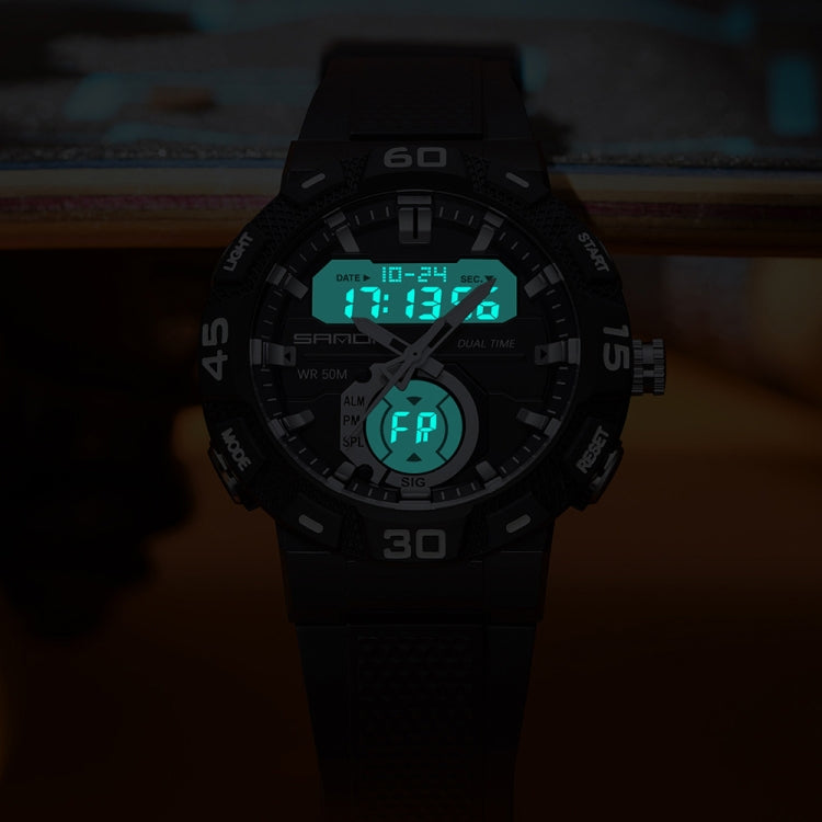 SANDA 3087 Luminous Waterproof Dual Display Electronic Watch