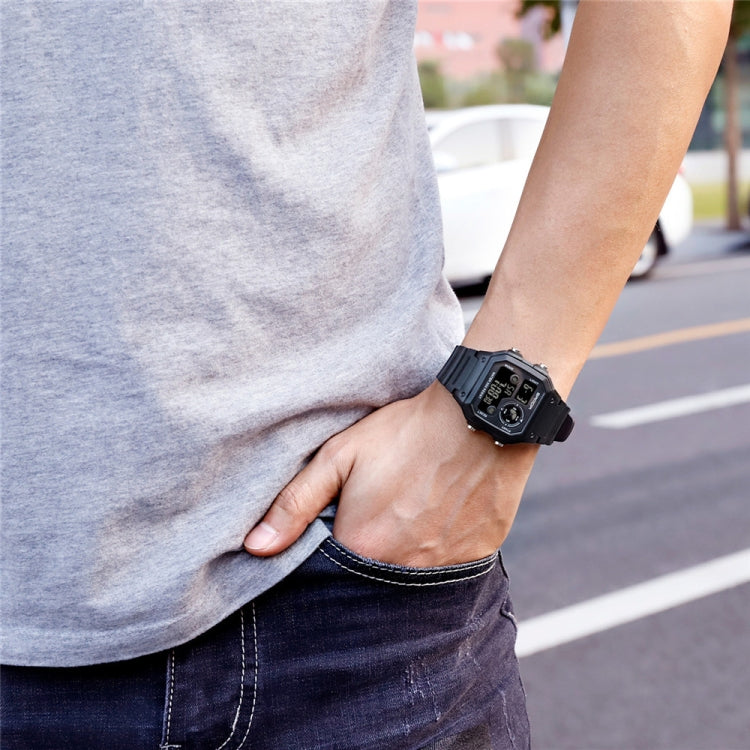 SANDA418 Square Wristwatch Swimming Waterproof Alarm Night light Male Student Watch Simple Fashion Sports Watch