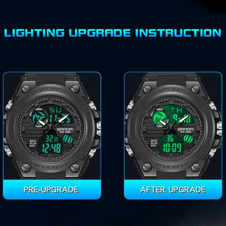 SANDA739  Watch Plate Chao Male Watch Male Student Fashion Trend Multi Functional Digital Waterproof Electronic Meter