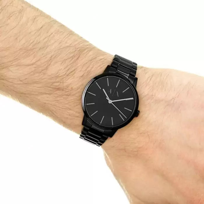 Armani Exchange Cayde AX2701 Men's Analog Watch – Black Dial with Black Stainless Steel Strap