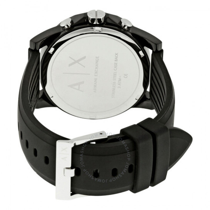 Armani Exchange Outerbanks AX1326 Men's Chronograph Watch – Black Dial with Black Silicone Strap