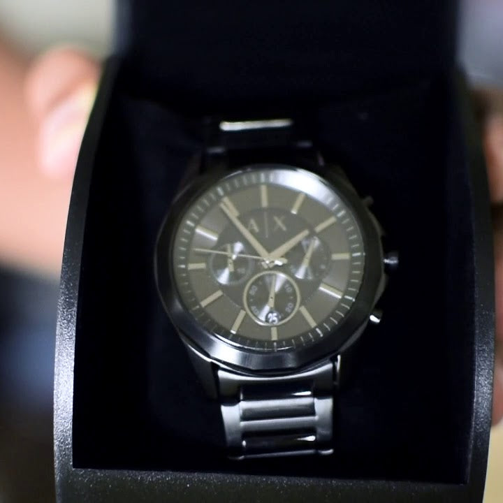 Armani Exchange Drexler AX2601 Men's Chronograph Watch – Black Dial with Black Stainless Steel Strap