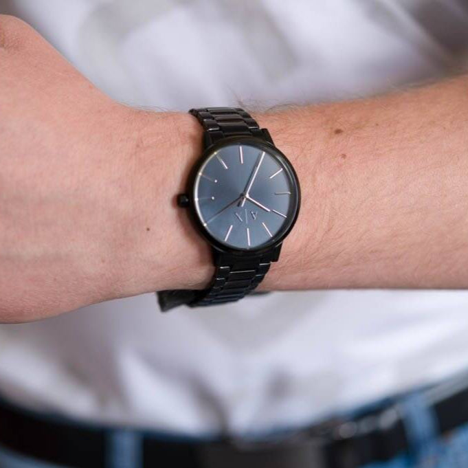 Armani Exchange Cayde AX2701 Men's Analog Watch – Black Dial with Black Stainless Steel Strap