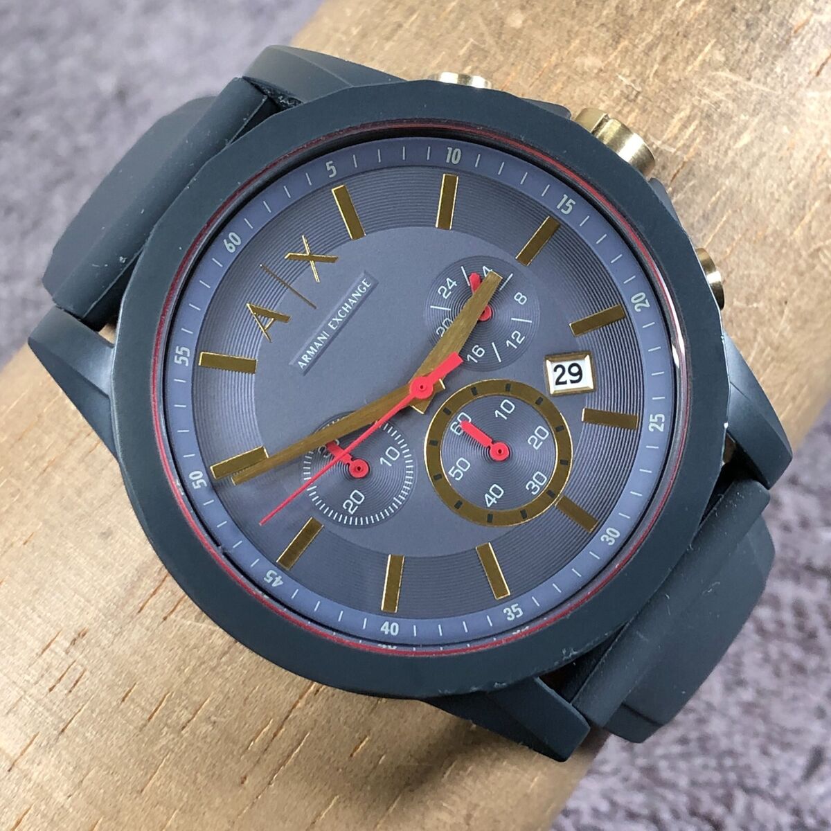 Armani Exchange Outerbanks AX1335 Men's Chronograph Watch – Blue Dial with Blue Silicone Strap