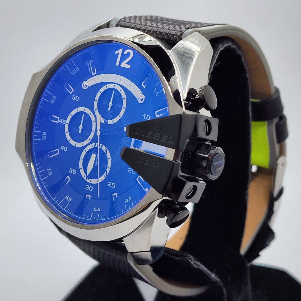 Diesel DZ4523 Mega Chief Chronograph Men's Watch – Black Dial & Grey Nylon Strap