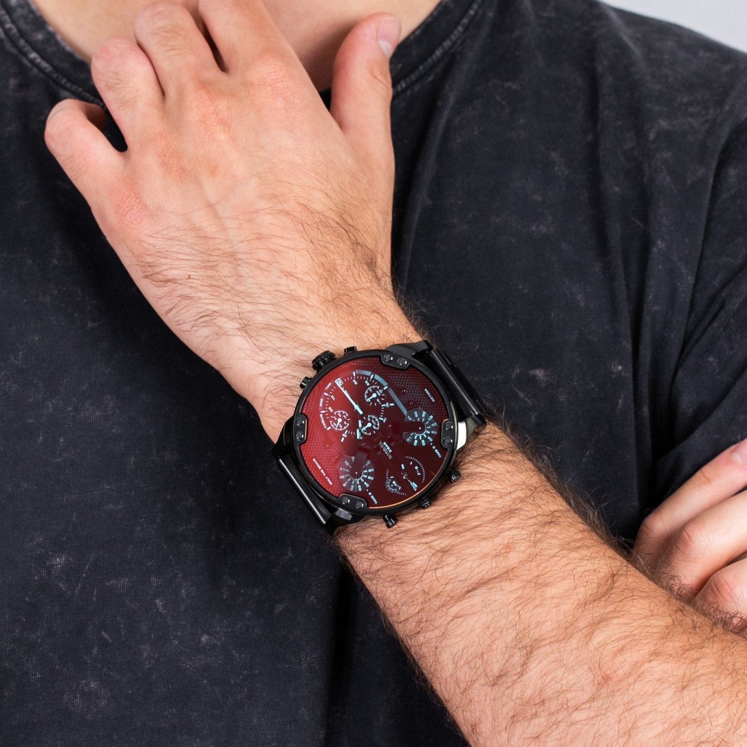 Diesel DZ7395 Mr. Daddy 2.0 Chronograph Men's Watch – Black Dial & Black Stainless Steel Strap